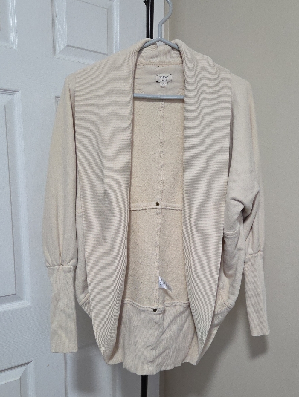 Wilfred Cream Cotton Blend Cardigan